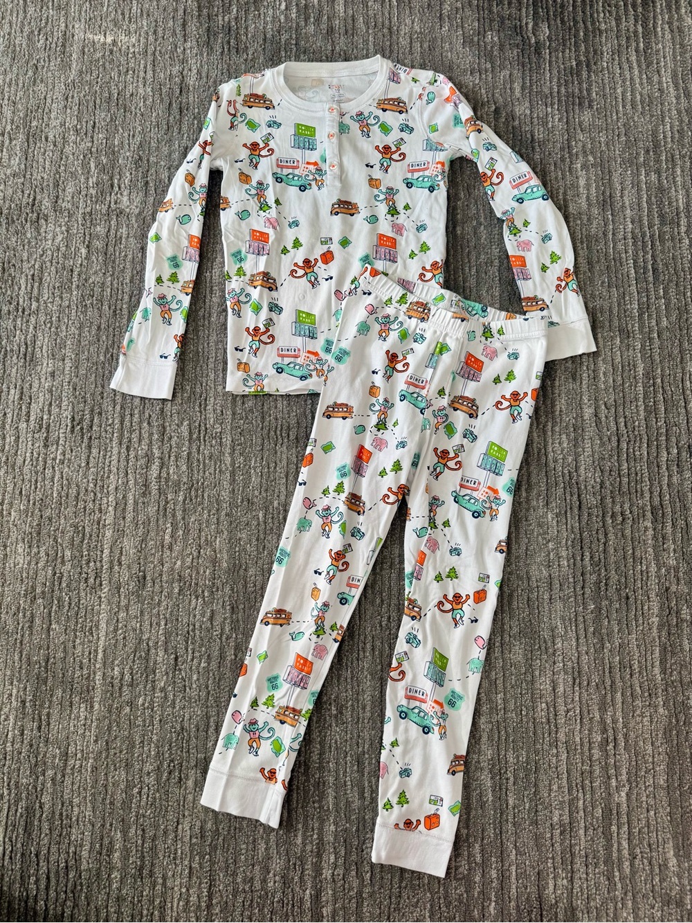 HTF Roller Rabbit Road Trip Monkeys Pajama Set - Kids 10